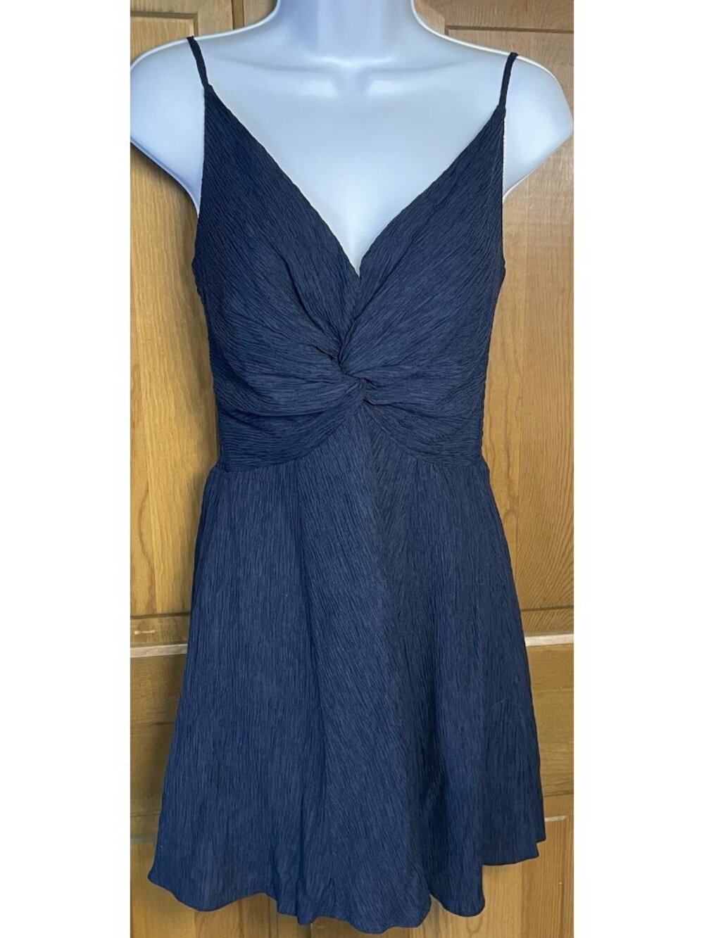 Abercrombie & Fitch Navy Textured Sundress Spaghetti Straps Babydoll Mini SZ S